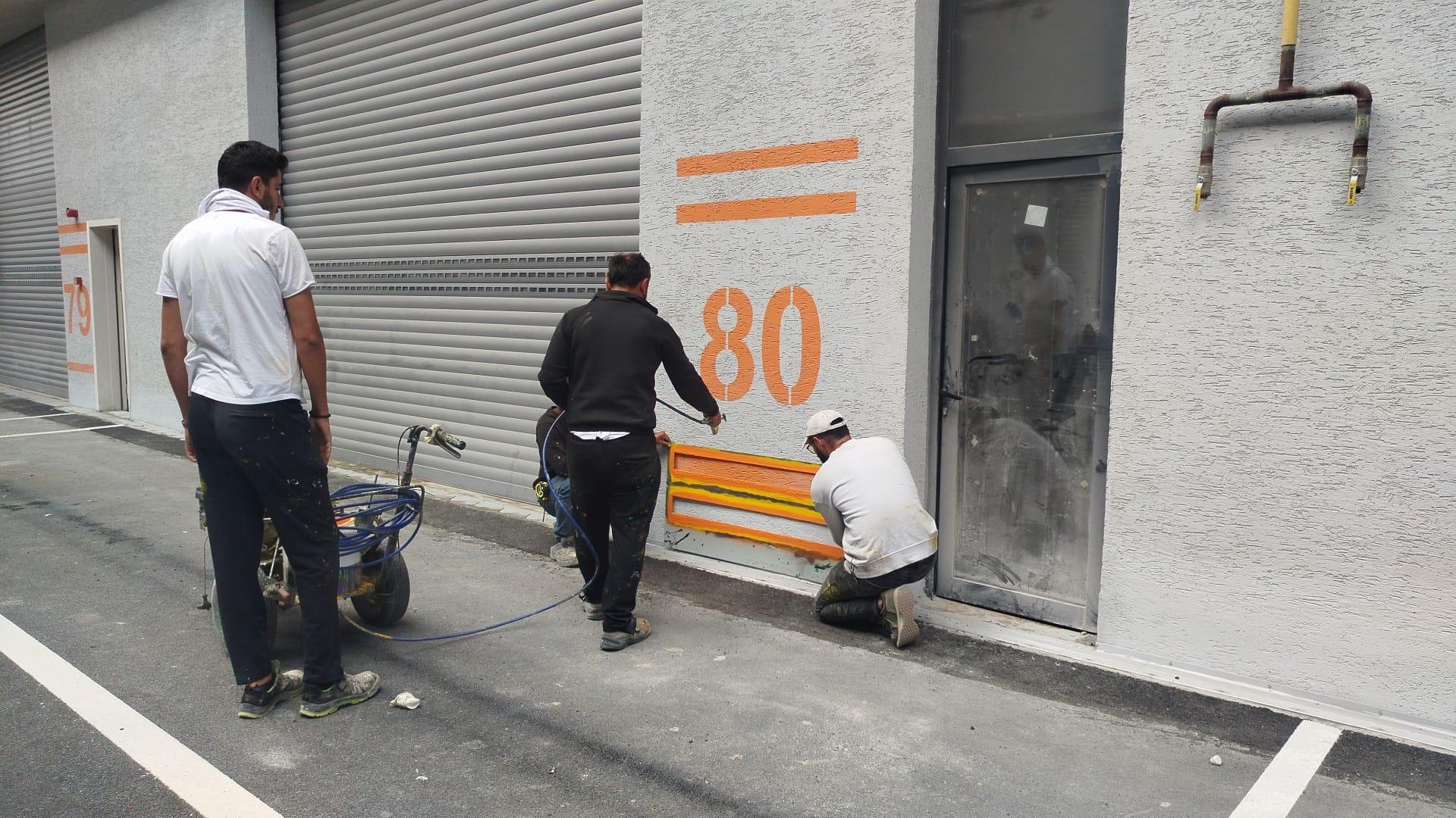 Otopark zemin çizgi ve yönlendirme uygulaması