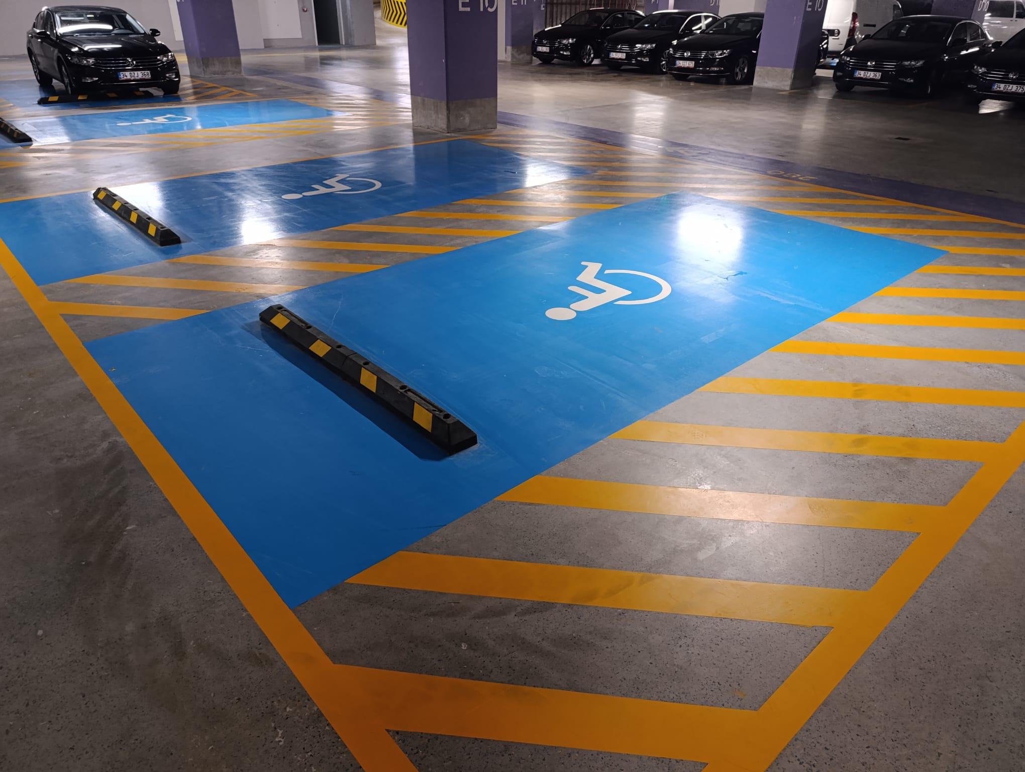Otopark zemin çizgi ve yönlendirme uygulaması